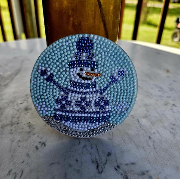 Snowman with Sweater Christmas Coaster Gift Decoration X Mas Holiday - Picture 3 of 5